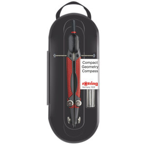 Rotring compact  compas de géométrie avec réglage précis par un guide axé  diam. Max. 360 mm