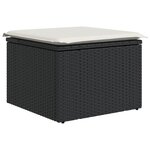 vidaXL Salon de jardin 11 Pièces avec coussins noir résine tressée
