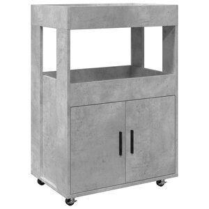 vidaXL Chariot de bar gris béton 60x39 5x89 cm bois d'ingénierie