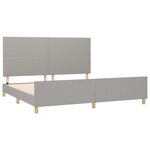 vidaXL Cadre de lit avec tête de lit Gris clair 200x200 cm Tissu