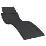 vidaXL Coussin de chaise longue noir 186x58x4 cm tissu oxford