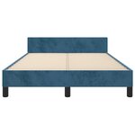 vidaXL Cadre de lit avec tête de lit Bleu foncé 120x200 cm Velours
