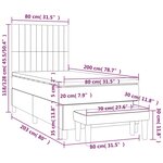 vidaXL Sommier à lattes de lit avec matelas Bleu 80x200 cm Tissu