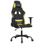 vidaXL Chaise de jeu de massage Noir et vert clair Tissu