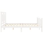 vidaXL Cadre de lit avec tête de lit blanc King Size bois massif