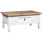 vidaXL Table basse Pin mexicain Gamme Corona Blanc 100x55x44 cm