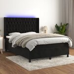vidaXL Sommier à lattes de lit matelas et LED Noir 140x190 cm Velours