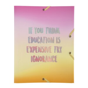 Candy blue : chemise polypro élastiques 3 rabats 24x32cm if you think education