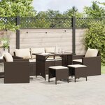 vidaXL Salon de jardin avec coussins 6 Pièces marron résine tressée