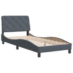 vidaXL Cadre de lit avec tête de lit Gris foncé 90x200 cm Velours