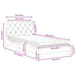 vidaXL Lit avec matelas bleu 100x200 cm velours