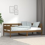 vidaXL Lit de jour Marron miel Bois de pin massif 90x190 cm