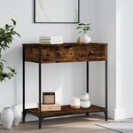 vidaXL Table console chêne fumé 75x34 5x75 cm bois d'ingénierie