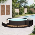 vidaXL Cadre de spa noir résine tressée et bois d'acacia