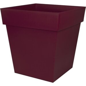 Pot de Fleur Carré 50 cm - Volume 87 L - 49 5 x 49 5 x 52 5 cm - Rouge bourgogne