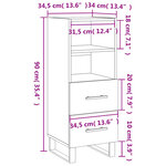 vidaXL Buffet Chêne fumé 34 5x34x90 cm Bois d'ingénierie