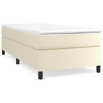 vidaXL Sommier à ressorts de lit Crème 100x200 cm Similicuir