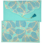PAPERTREE NATURE Lot de 5 Enveloppes cadeau 19x10cm - Océan/Or