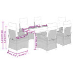 vidaXL Ensemble à manger de jardin coussins 7 Pièces mélange beige rotin