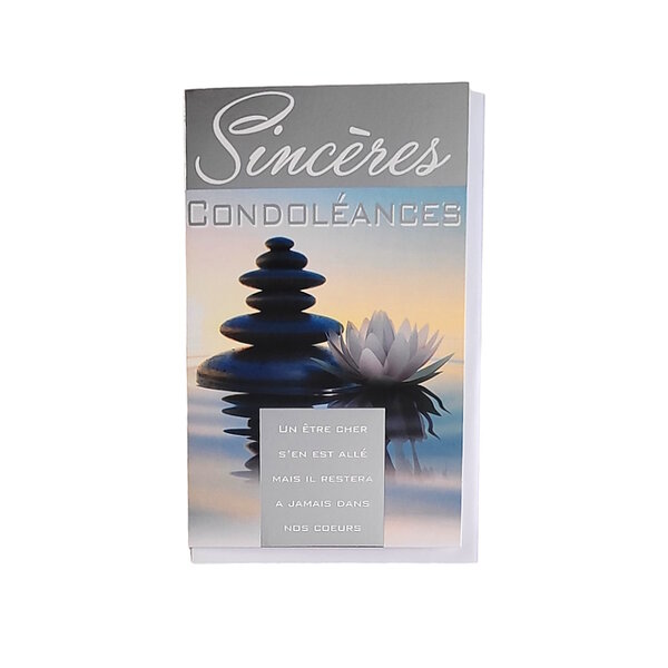 Carte De Voeux - Condoléances - Sincères Condoléances - Fleur Lotus Palets