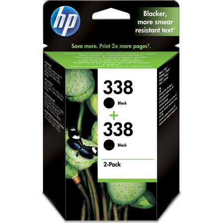 Pack 2 cartouches jet d'encre originale 338 cb331ee noir hp