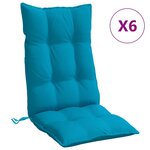 vidaXL Coussins de chaise à dossier haut lot de 6 bleu clair