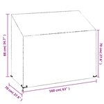 vidaXL Housse de banc de jardin 8 œillets 160x70x70/88 cm polyéthylène
