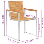 vidaXL Chaises de jardin lot de 8 avec coussins Bois de teck massif