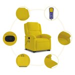 vidaXL Fauteuil de massage inclinable Jaune Velours