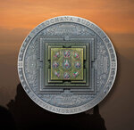 Pièce de monnaie en Argent 2000 Togrog g 93.3 (3 oz) Millésime 2022 Archeology Symbolism VAIROCHANA BUDDHA MANDALA