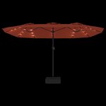 vidaXL Parasol à double tête avec LED terre cuite 449x245 cm