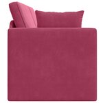 vidaXL Lit-Canapé au Sol 2-en-1 Rouge Vin 213x144x60 cm Velours