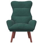 vidaXL Fauteuil Relaxant en Velours Vert Foncé
