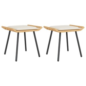 vidaXL Tabouret de Jardin 2 Pièces Nature 50 x 40 x 45cm Acier