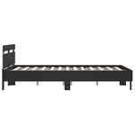 vidaXL Cadre de lit avec tête de lit et LED noir 150x200 cm