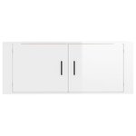 vidaXL Meuble TV mural Blanc brillant 100x34 5x40 cm