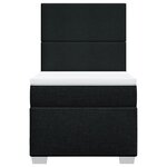 vidaXL Sommier à lattes de lit avec matelas Noir 90x200 cm Tissu