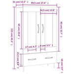 vidaXL Buffet haut blanc 69 5x31x115 cm bois d'ingénierie