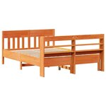 vidaXL Cadre de lit sans matelas cire marron 120x200cm bois pin massif