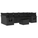 vidaXL Salon de jardin 8 Pièces avec coussins noir résine tressée