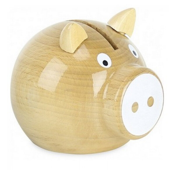 Tirelire en Bois Naturel en Forme de Cochon - Vilac  Artisanat Français