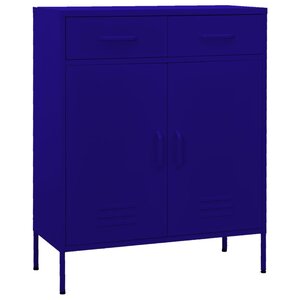 vidaXL Armoire de rangement Bleu marine 80x35x101 5 cm Acier