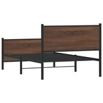 vidaXL Cadre de lit en métal sans matelas chêne marron 100x200 cm