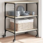 vidaXL Chariot de cuisine chêne sonoma 60x41x76 cm bois d'ingénierie
