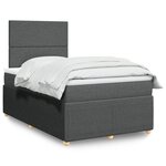 vidaXL Sommier à lattes de lit avec matelas Gris foncé 120x200cm Tissu