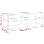 vidaXL Meuble TV noir avec verre marbre blanc 120x40x40 cm
