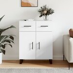 vidaXL Buffet blanc 69 5x34x90 cm bois d'ingénierie