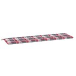 vidaXL Coussin de banc de jardin motif à carreaux rouges 180x50x3 cm