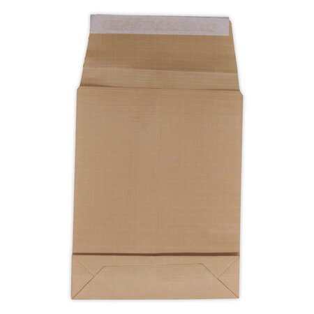 Lot de 100 enveloppes pochettes kraft armé à soufflet marron 260 x 330 + 70 mm