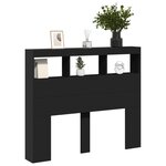 vidaXL Armoire tête de lit avec LED noir 120x17x102 cm